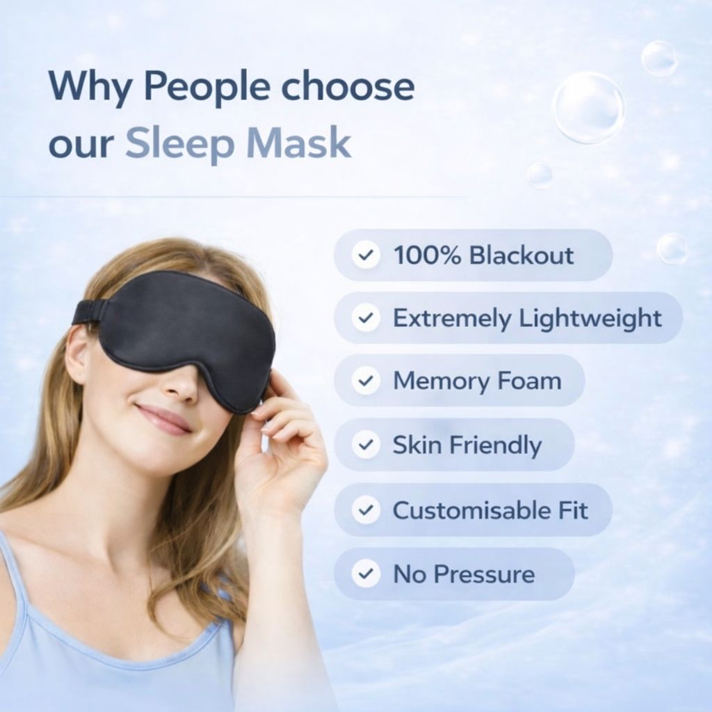 3D Sleep Eye Mask with Memory Foam - 100% Blackout Sleep Mask - Circadian Dream