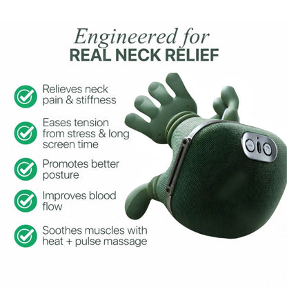 Neck & Shoulder Deep Tissue Massager with Heat – Bionic Hand Shiatsu Muscle Recovery Tool