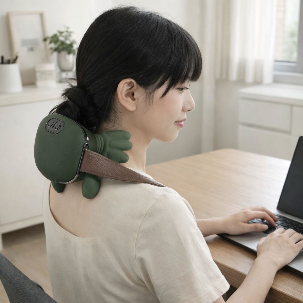 Shiatsu Neck & Shoulder Massager with Heat – Bionic Hand Deep Tissue Back Massager, Portable Rechargeable Massage Device for Pain Relief & Relaxation