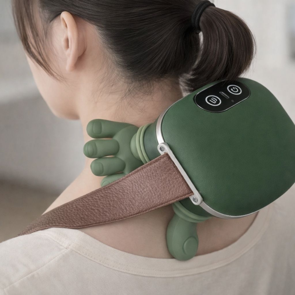 Neck & Shoulder Deep Tissue Massager with Heat – Bionic Hand Shiatsu Muscle Recovery Tool