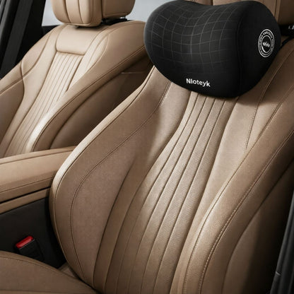 Car Neck & Lumbar Support Pillow – Memory Foam Headrest and Back Cushion for Driving Comfort