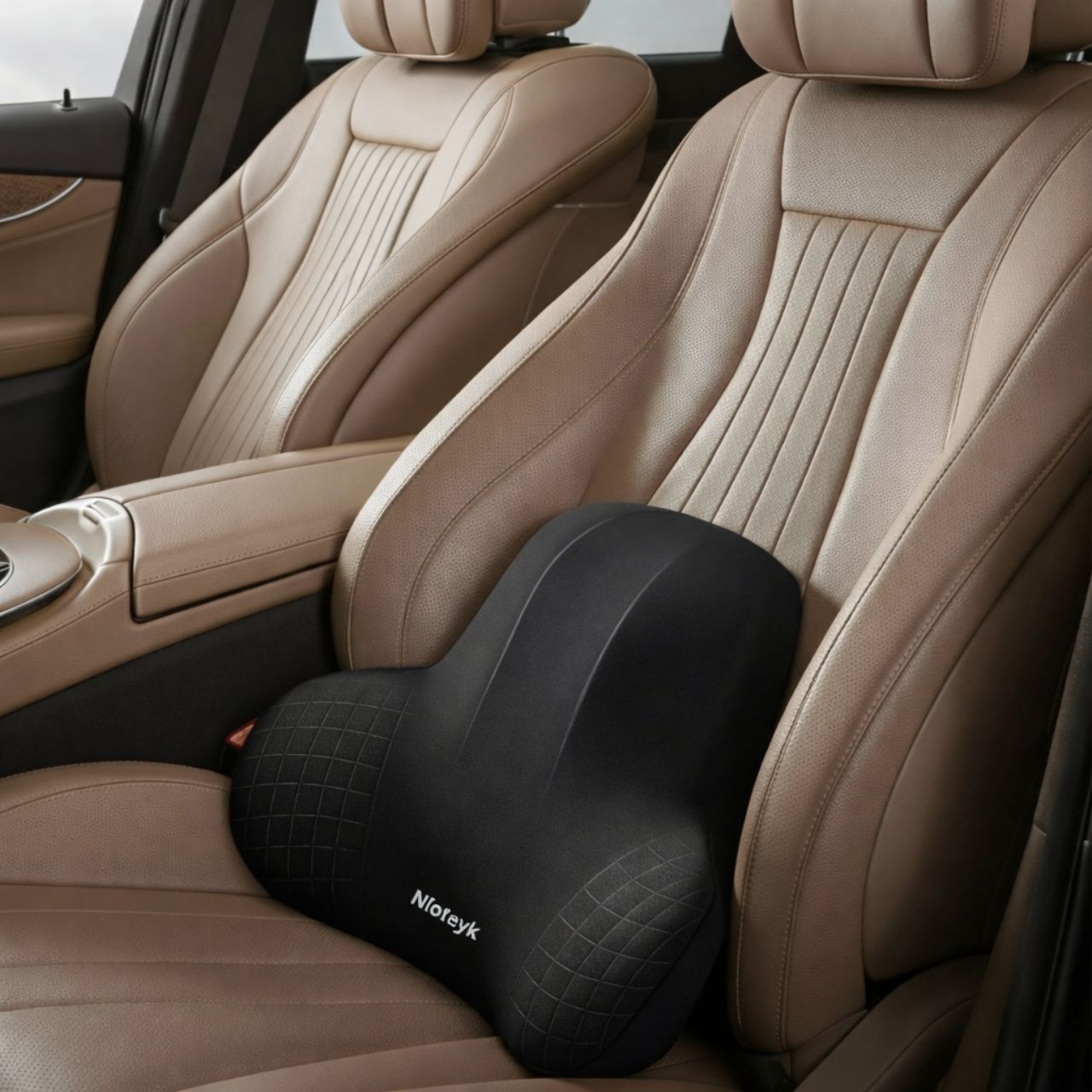 Car Neck & Lumbar Support Pillow – Memory Foam Headrest and Back Cushion for Driving Comfort