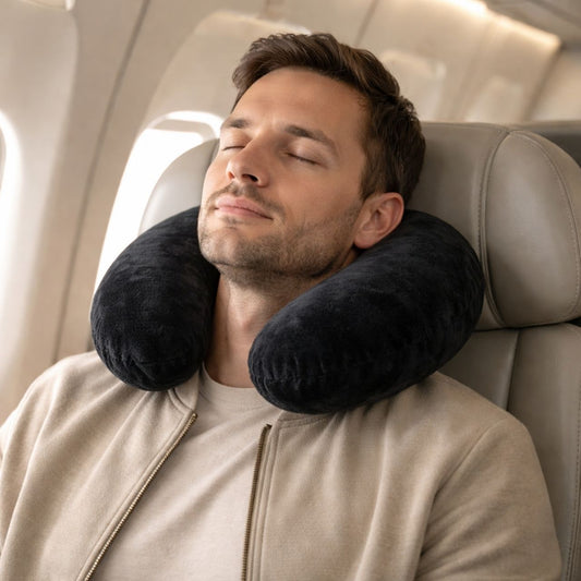 U-Shaped Travel Neck Pillow with Soft Plush Cover for Comfortable Support