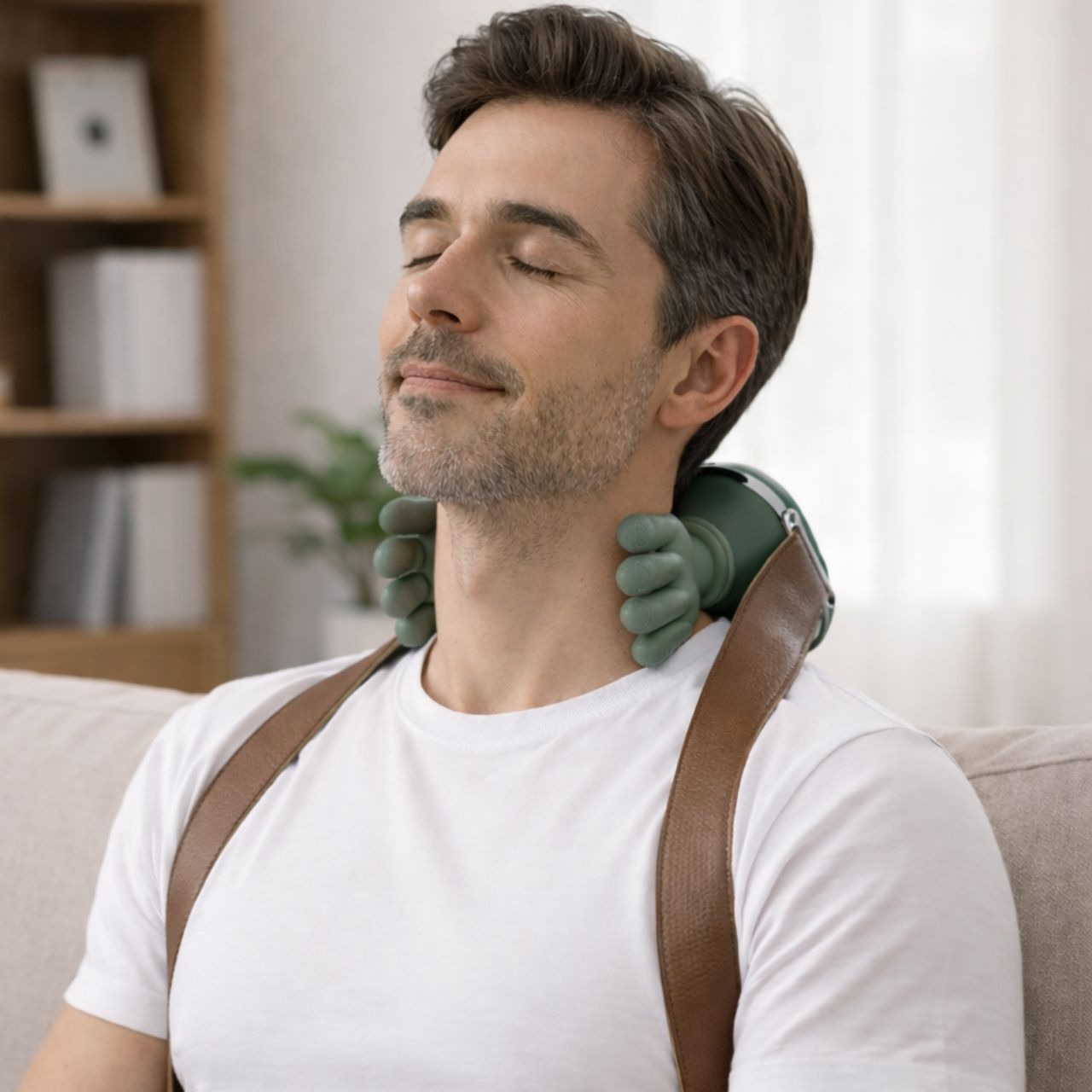 Shiatsu Neck & Shoulder Massager with Heat – Bionic Hand Deep Tissue Back Massager, Portable Rechargeable Massage Device for Pain Relief & Relaxation