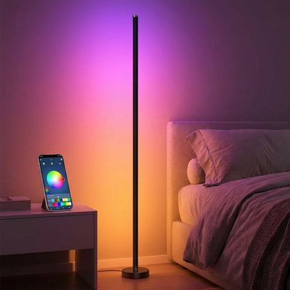 Smart RGB LED Floor Lamp – App and Remote Control Corner Standing Lamp with Music Sync