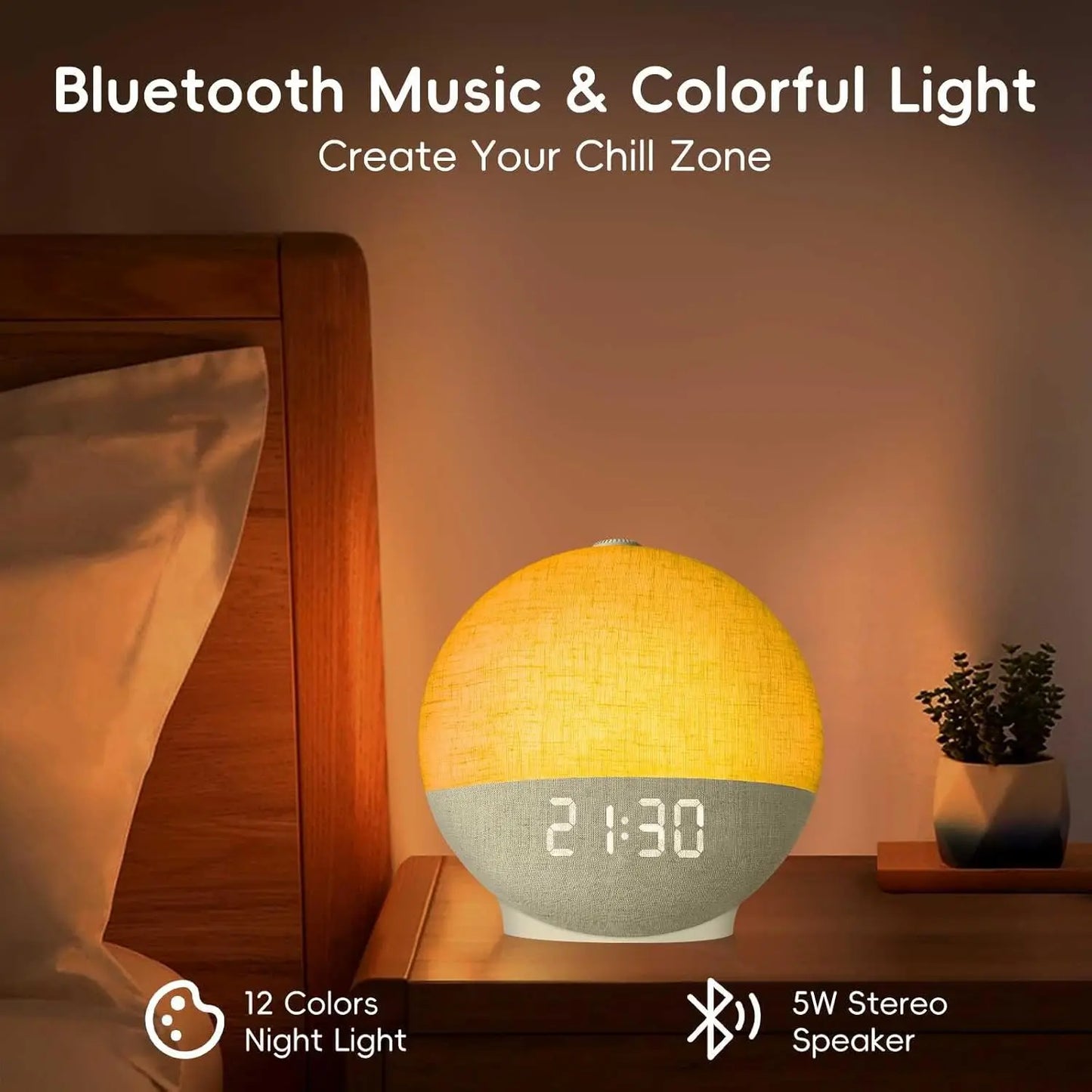 Sunrise Alarm Clock with White Noise & Gentle Wake-Up Light