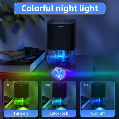 Dehumidifier for Damp and Moisture Control – 1000ml Quiet Dehumidifier for Home, Office, and RV