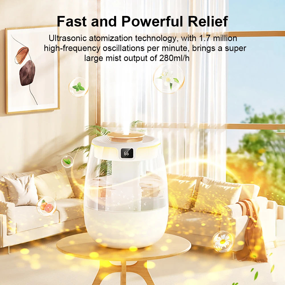 Quiet Cool Mist Air Humidifier for Bedroom and Home – Double Spray Humidifier for Large Rooms