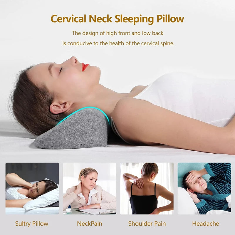 Cervical Memory Foam Pillow – Ergonomic Contour Neck Support Pillow for Back Sleepers