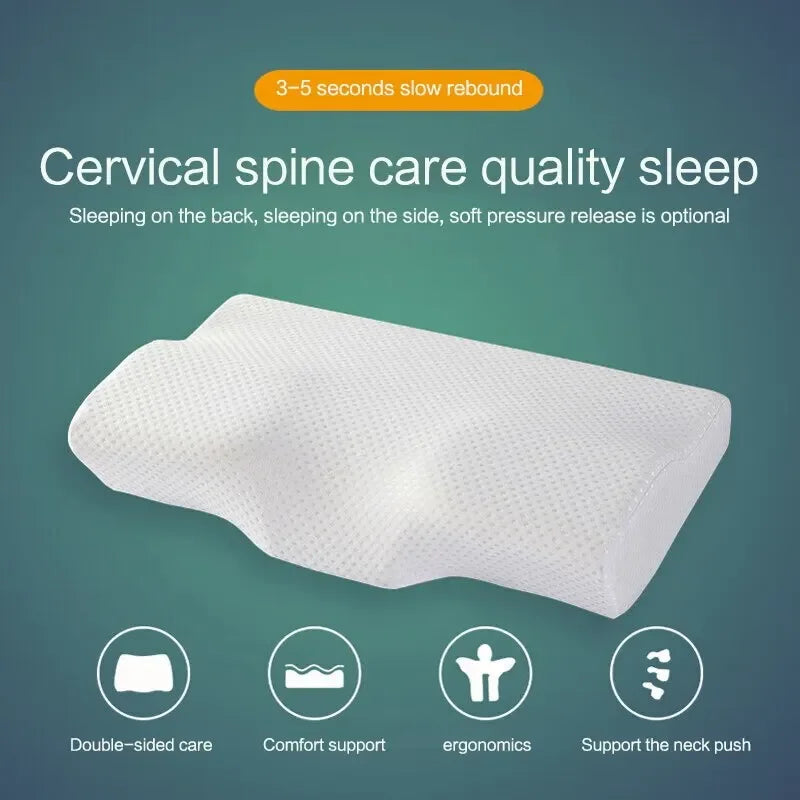 Ergonomic Cervical Memory Foam Pillow – Neck Support Pillow for Back and Side Sleepers