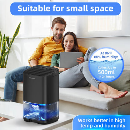 Dehumidifier for Damp and Moisture Control – 1000ml Quiet Dehumidifier for Home, Office, and RV
