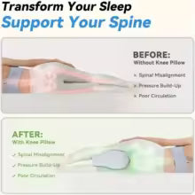 Memory Foam Knee Pillow – Ergonomic Leg Support Pillow for Hips, Knees and Back Alignment