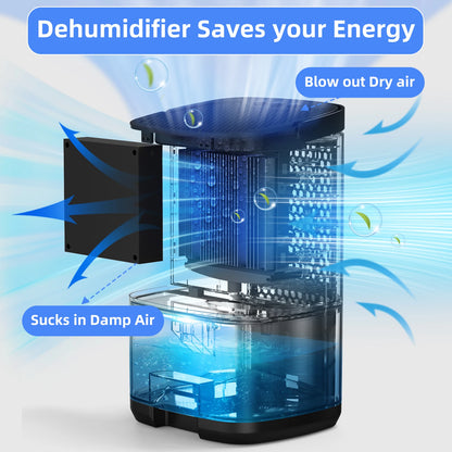 Dehumidifier for Damp and Moisture Control – 1000ml Quiet Dehumidifier for Home, Office, and RV
