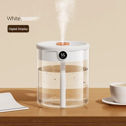 Humidifier for Dry Air – Quiet 2L Double Spray Bedroom Humidifier with USB Power with Night Light