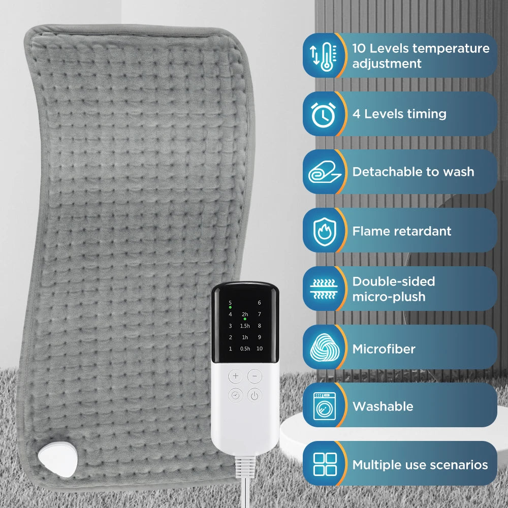 Electric Heating Pad with Adjustable Temperature & Timer