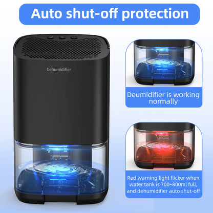 Dehumidifier for Damp and Moisture Control – 1000ml Quiet Dehumidifier for Home, Office, and RV
