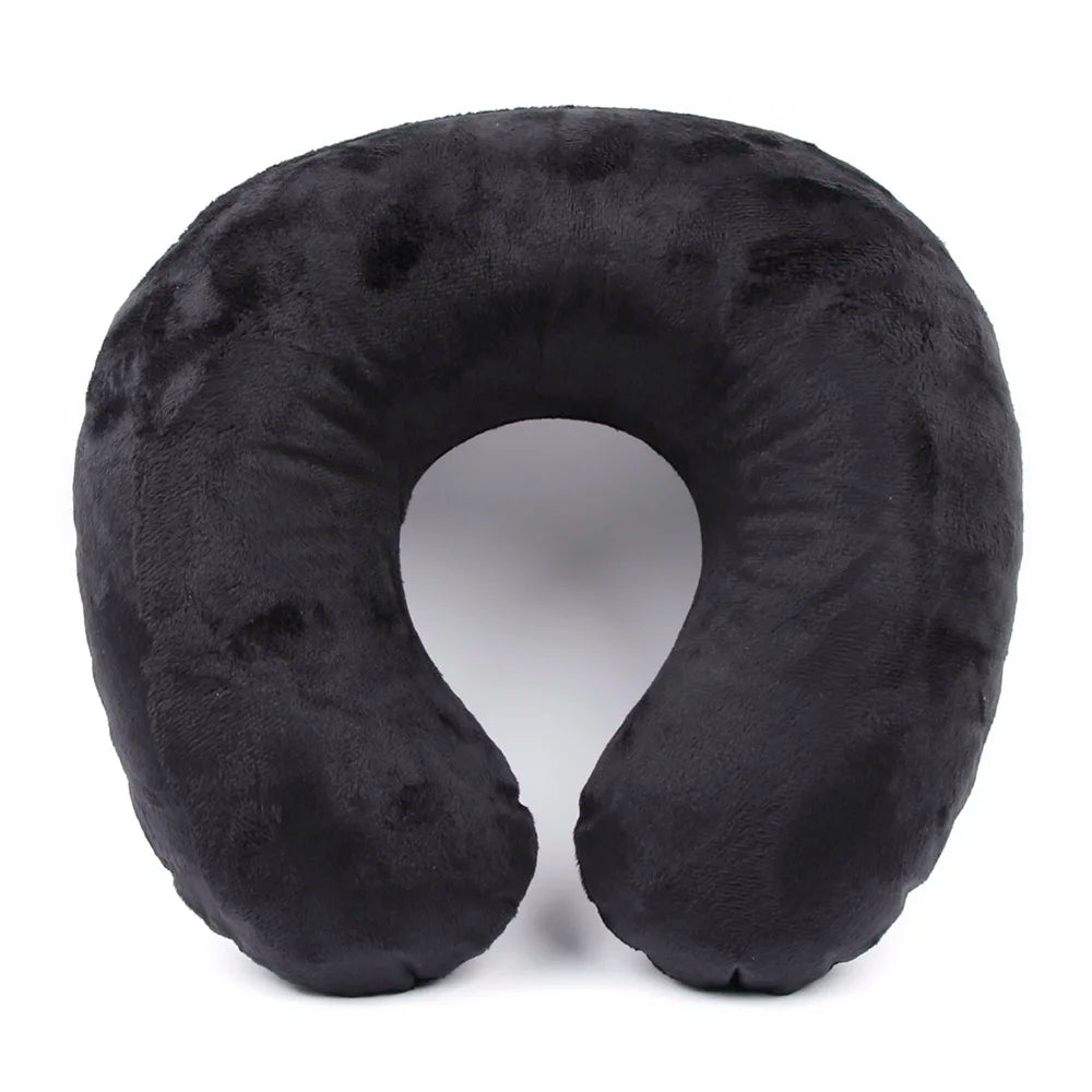 U-Shaped Travel Neck Pillow with Soft Plush Cover for Comfortable Support