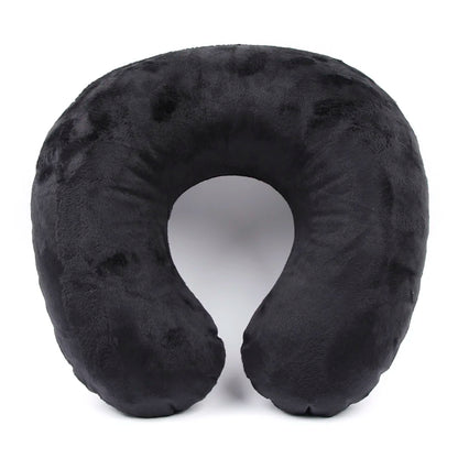 U-Shaped Travel Neck Pillow with Soft Plush Cover for Comfortable Support