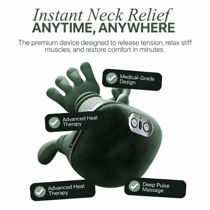 Neck & Shoulder Deep Tissue Massager with Heat – Bionic Hand Shiatsu Muscle Recovery Tool