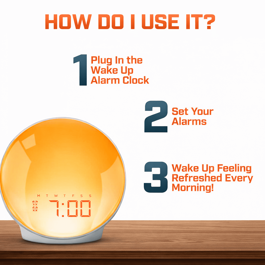 Sunrise Alarm Clock with Night Light & White Noise – Wake Up Light Alarm Clock - Circadian Dream
