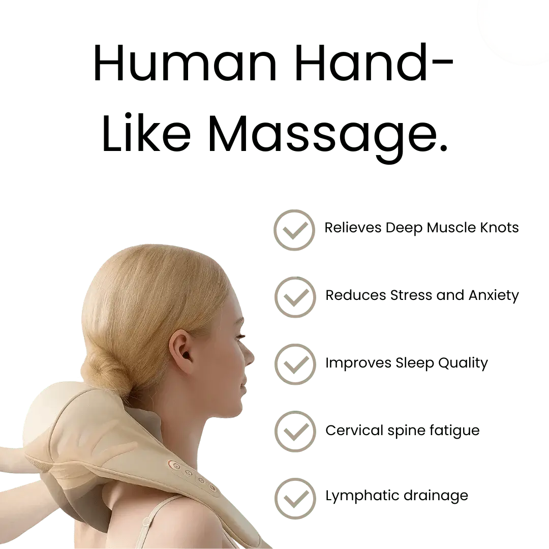 Heated Neck & Shoulder Massager for Office Work – Deep Tissue Shiatsu Back Massager for Neck Pain & Upper Back Relief