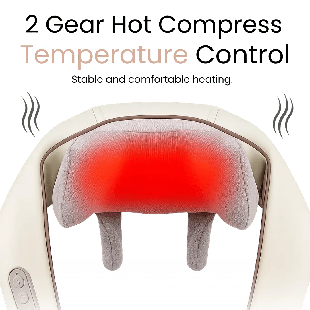 Deep Tissue Neck, Shoulder & Back Massager with Heat – Portable Shiatsu Massager for Pain Relief & Muscle Recovery